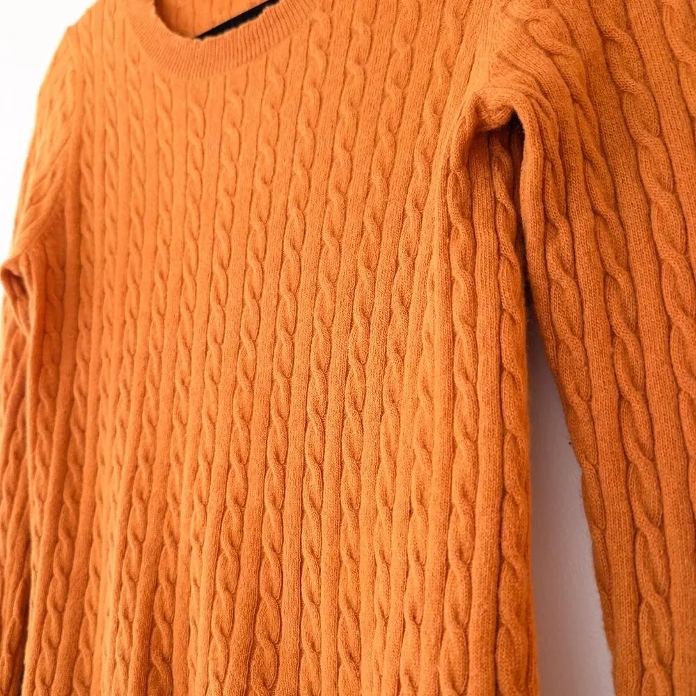 J.Crew Wool Cashmere blend cable knit crew neck sweater size Small